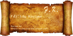 Földy Kozima névjegykártya